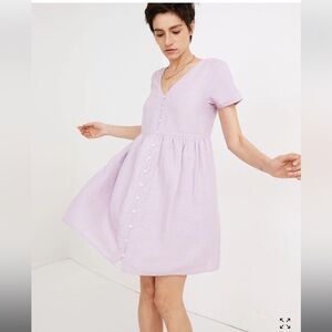 Madewell Lilac Button-Front Mini Dress